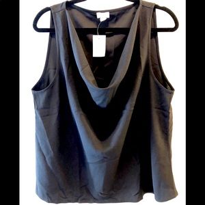 J. Crew Sleeveless Cowl Neck Top in Black